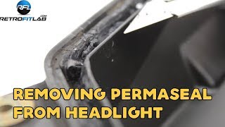 Removing permaseal from headlight housing lens channel [upl. by Aneled69]