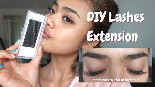 DIY lashes extension at home  Permanent individual extension [upl. by Ahseena]