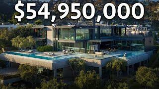 Touring a 54950000 Futuristic Los Angeles MEGA MANSION [upl. by Dupin]