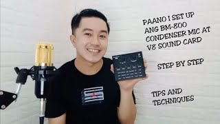 HOW TO SET UP BM800 CONDENSER MIC AND V8 SOUND CARD STEP BY STEP [upl. by Ahsirkal]