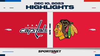 NHL Highlights  Capitals vs Blackhawks  December 10 2023 [upl. by Sikata]