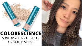 COLORESCIENCE Total Protection BrushOn Shield SPF 50 Review [upl. by Publia609]