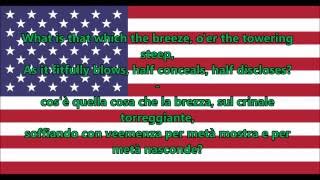 Inno STATI UNITI AMERICA TRADUZIONE  TESTO Italiano  The Star Spangled Banner [upl. by Zitella]