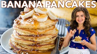 The Best BANANA PANCAKES Recipe [upl. by Haimes]