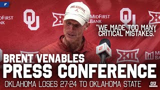 Brent Venables Postgame Press Conference  Oklahoma State 27 Oklahoma 24 [upl. by Ariahaj]