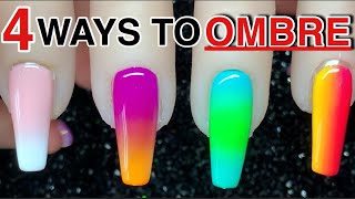 4 WAYS TO OMBRÉ WITH GEL POLISH  Nailsbykamin [upl. by Monteith]