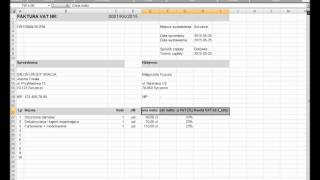 MS Excel  5  Faktura VAT  przykład uproszczony [upl. by Nutter]