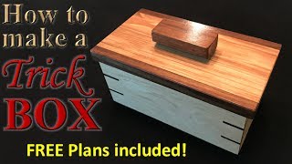 Woodworking How to make an awesome trick box  FREE plans [upl. by Aplihs]