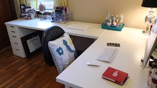 IKEA Desks amp Office Makeover [upl. by Atiekal]