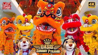 Lion Dance by Kwong Ngai 光艺 amp Xuan Wu 炫武  Sunway Pyramid Oasis 鸿旺醒狮 众狮地青 热烈开张 鼓乐助庆 醒狮旺店 民间传统 [upl. by Trix891]