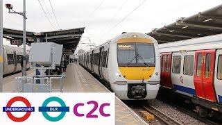 London Underground DLR and c2c trains at West Ham amp Limehouse [upl. by Nivk]