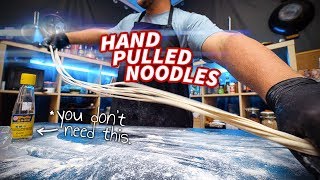 Hand Pulled Noodles A Foolproof Method for STRETCHY Dough [upl. by Cy]