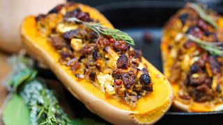 RECETTE COURGE BUTTERNUT FARCIE VEGETARIENNE [upl. by Gillett316]