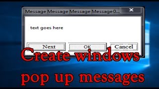 How to create windows popup message simple trick [upl. by Diarmid354]