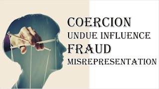 Coercion Undue Influence Fraud Misrepresentation  Indian Contract Act 1872  Law Guru [upl. by Asseram911]