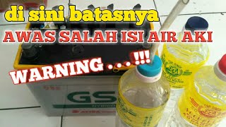 Batas maksimal pengisian air aki [upl. by Nomar]