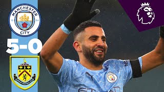 Highlights  Man City 50 Burnley  MAHREZ HATTRICK [upl. by Ulita]