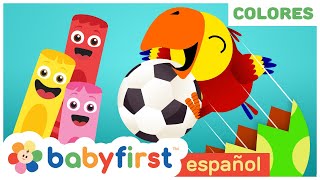 Aprender colores jugando futbol  Pandilla de Colores  BabyFirst Español [upl. by Nedak]