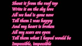 Impossible Shontelle lyrics 10 HOURS [upl. by Eelarat]