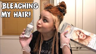 Bleaching My ORANGE Hair  LOréal Paris Extreme Platinum [upl. by Wilek588]