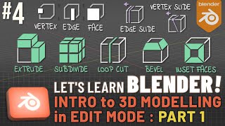 Lets Learn Blender 4 3D Modelling in Edit Mode Part 1 [upl. by Elah]