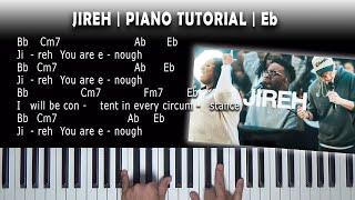 Jireh  Piano Tutorial  Eb [upl. by Koser185]