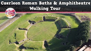 CAERLEON ROMAN BATHS amp AMPHITHEATRE WALES  Walking Tour  Pinned on Places [upl. by Laemaj691]