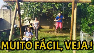 VEJA COMO FIZ NOSSO BALANÇO DE EUCALIPTO  PLAYGROUND EM CASA [upl. by Kono]