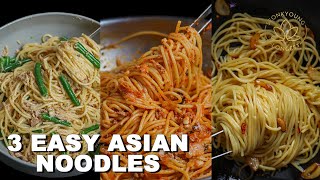 3 EASY Asian Noodle Recipes with Few Ingredients [upl. by Pepper]