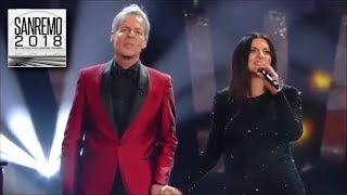 Sanremo 2018  Il magico duetto di Claudio Baglioni e Laura Pausini [upl. by Kerwinn]