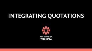 Integrating Quotations  Essay Writing [upl. by Amann]