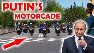 President Vladimir Putins motorcade  VERY IMPRESSIVE MOTORCADE COMPILATION Tucker Carlson [upl. by Ilsel]