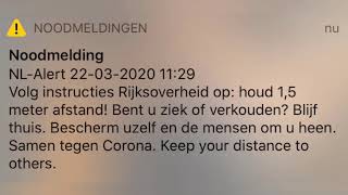 NL ALERT Geluid  22032020 Nederland [upl. by Canty612]