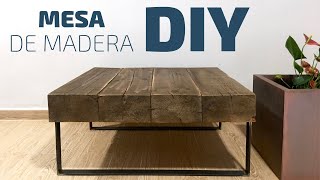 Mesa de madera para salón como hacer  DIY Coffee Table 2018 [upl. by Yadrahc]