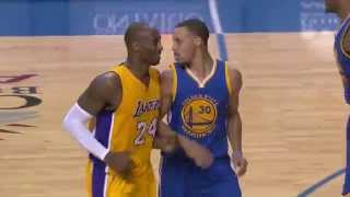 Kobe Gives Curry Respect After Draining Long Three [upl. by Payton39]