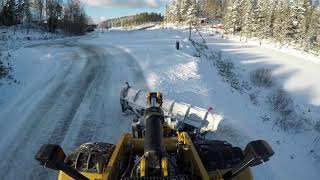 Cat 972m xe Wheel Loaders plowing snow 4Meter Drivex 4k [upl. by Enayr]