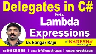 Lambda Expressions in C  Delegates Part 4  CNET Tutorial  Mr Bangar Raju [upl. by Wardlaw]