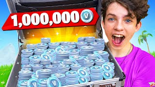 I Surprised My Little Brother with One MILLION VBucks [upl. by Leigha]