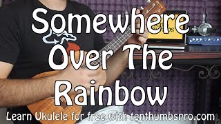 Somewhere Over The Rainbow  Easy Beginner Ukulele Tutorial  Iz [upl. by Frederik]