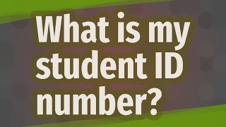 What is my student ID number [upl. by Perkoff]