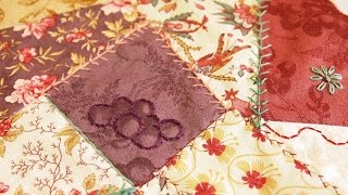 How to Sew a Crazy Quilt Square Using Your Sewing Machine [upl. by Klein]