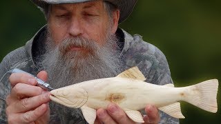 Carving a Wooden Brook Trout [upl. by Aissatan381]