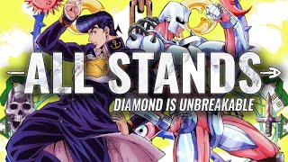 ALL STANDS IN DIAMOND IS UNBREAKABLE [upl. by Esilehc122]