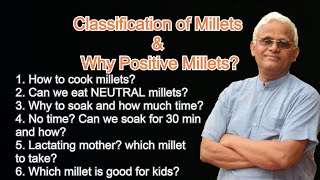 Why Siridhanya classified as POSITIVE millets by Dr Khadar  Soaking time  Dr Khadar Lifestyle [upl. by Manaker795]