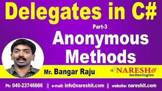 Anonymous Methods in C  Delegates Part 3  CNET Tutorial  Mr Bangar Raju [upl. by Rhianna]