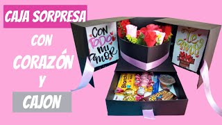 Gift Box  Caja sorpresa con cajon y corazon  DIY [upl. by Anabahs460]