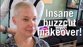 INSANE BUZZCUT MAKEOVER From boring to an awesome bleached out buzzcut [upl. by Aniri]