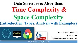 DSA 115 Time Complexity and Space Complexity of Algorithm with Examples  Data Structure [upl. by Abdul]