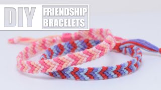 DIY Chevron Friendship Bracelets  Easy Tutorial for Beginners [upl. by Adidnac539]