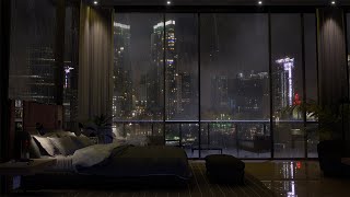 Spend The Night In An Exclusive Luxury Miami Apartment  Heavy Rain amp Thunder Sounds Outside  4K [upl. by Nancey]